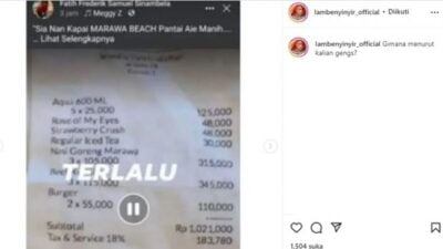 VIral! Tagihan Jutaan Rupiah di Marawa Beach Milik Raffi Ahmad   