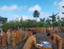 Lantik Pejabat Eselon II dan III di Halaman Kantor, Fadhil Ingin Mewujudkan Kebersamaan Antar Pegawai