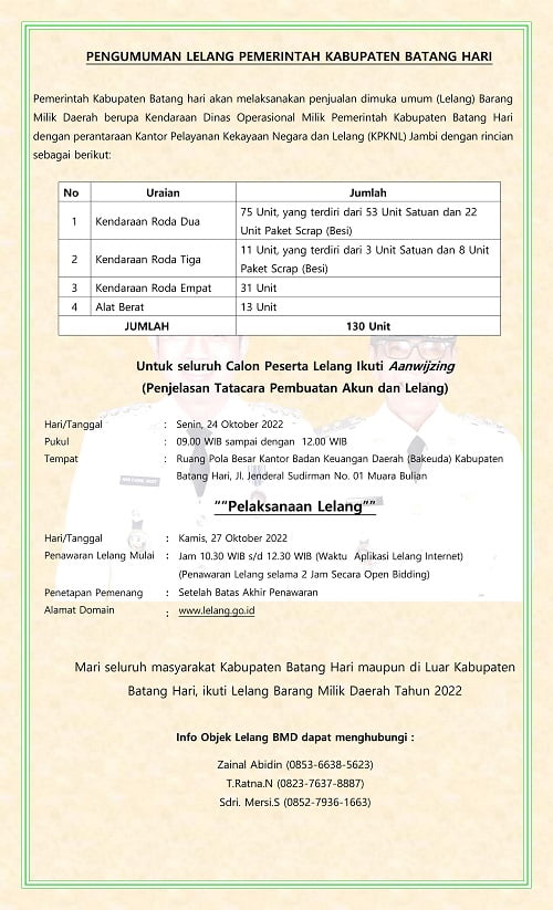 Iklan-Pengumuman Lelang Pemerintah Kabupaten Batang Hari