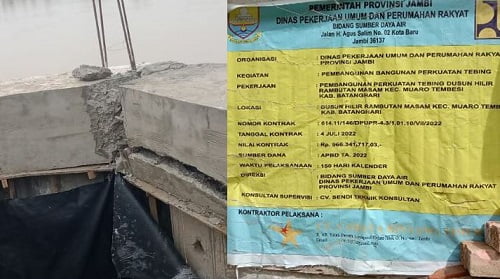 Turap di Tembesi Asal Jadi dan Sudah Retak, Dewan Kita Minta Inspektorat Segera Periksa