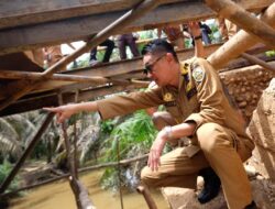 Pj Bupati Muaro Jambi Tinjau Pembangunan Jembatan Sungai Kandang