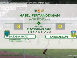 Tim Sepakbola Kesebelasan Batanghari Kantongi Masuk Semi Final