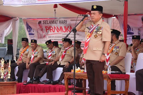 Gubernur Al Haris Pimpin Apel Puncak Peringatan HUT Pramuka ke-62