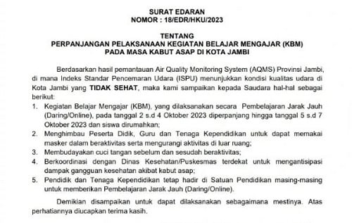 SE Walikota Sekolah daring