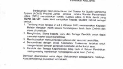 edaran walikota jambi
