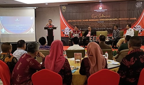KPU Bersama Pemprov Jambi Rapat Singkronisasi Data Pemilih Tetap Pada Pemilu 2024
