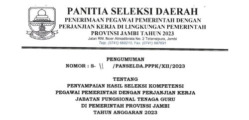 Berikut Nama Yang Lulus PPPK Tenaga Guru 2023 di Provinsi Jambi Serta Link Download