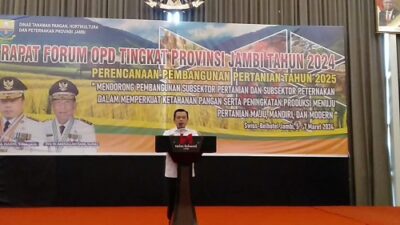 Gubernur Al Haris Rapat Forum OPD Pertajam Visi Misi dalam Pembangunan Pertahanan Pangan