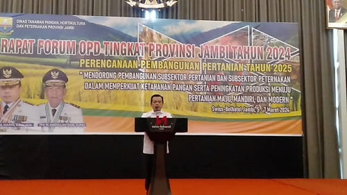 Gubernur Al Haris Rapat Forum OPD Pertajam Visi Misi dalam Pembangunan Pertahanan Pangan
