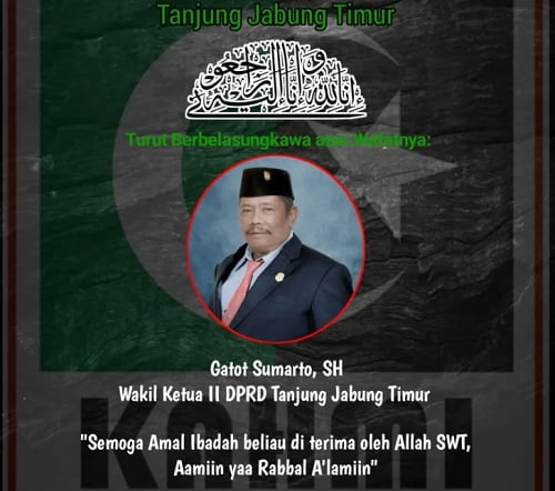 Edi Purwanto Ucapkan Belasungkawa Atas Meninggalnya Waka DPRD Tanjab Timur Sekaligus Politikus PDIP
