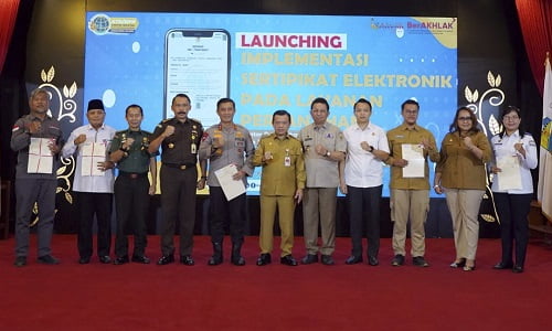 Gubernur Al Haris Launching Implementasi Sertifikat Elektronik di 4 Kantor Layanan Pertanahan Daerah