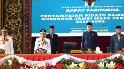 DPRD Provinsi Gelar Paripurna Penyampaian Pidato Sambutan Gubernur Jambi Periode 2025-2030