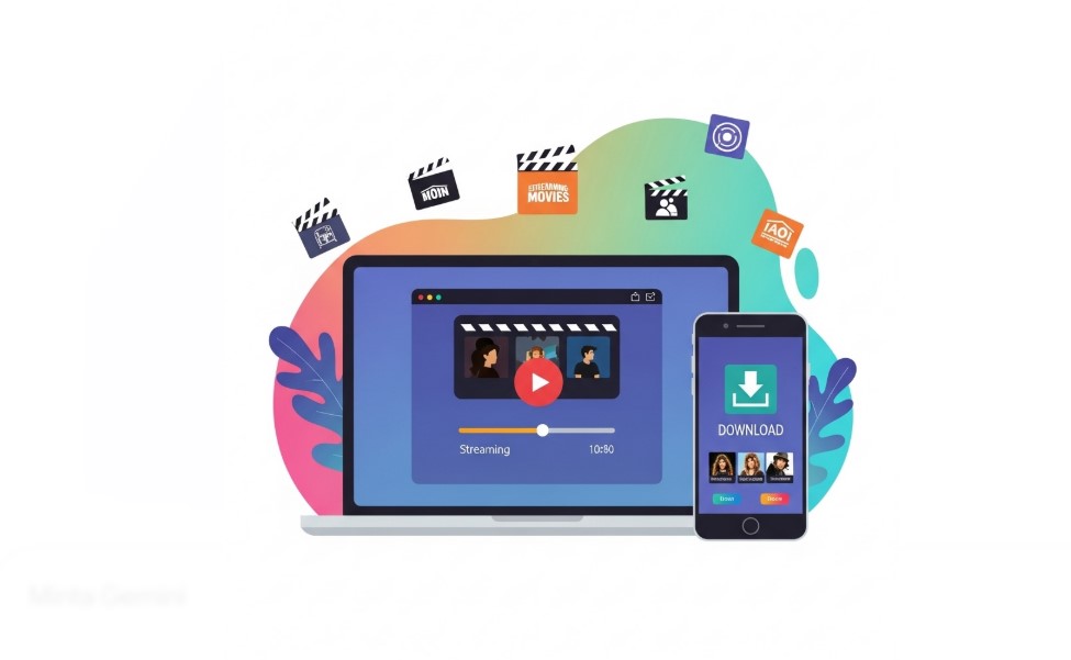 Ilustrasi streaming download film. Foto : AI/Jambiseru.com