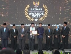 Berperan Aktif Tingkatkan Peran Zakat, Wali Kota Jambi Maulana Terima Penghargaan BAZNAS Awards 2025